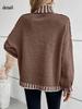 Women Oversized Turtleneck Sweater Loose Lantern Sleeve Ribbed Knit Pullover Casual Long Sleeve Top for Fall Fashion