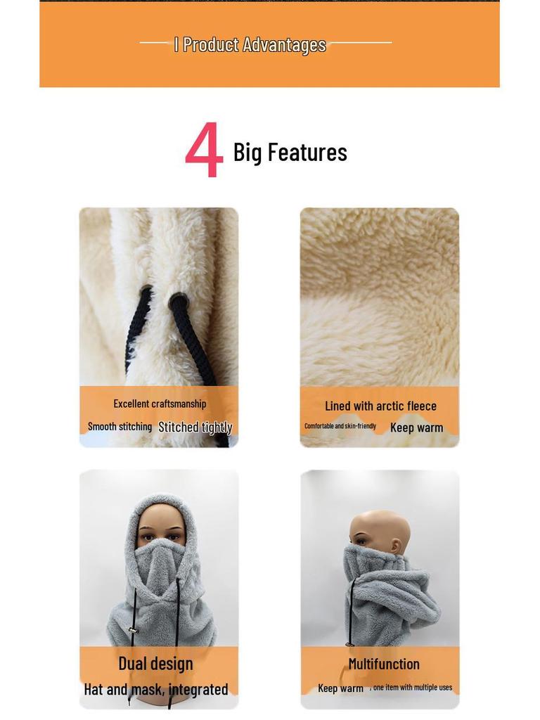 Winddichte Winter-Radmütze mit arktischem Fleece-Hals- und Gesichtswärmer