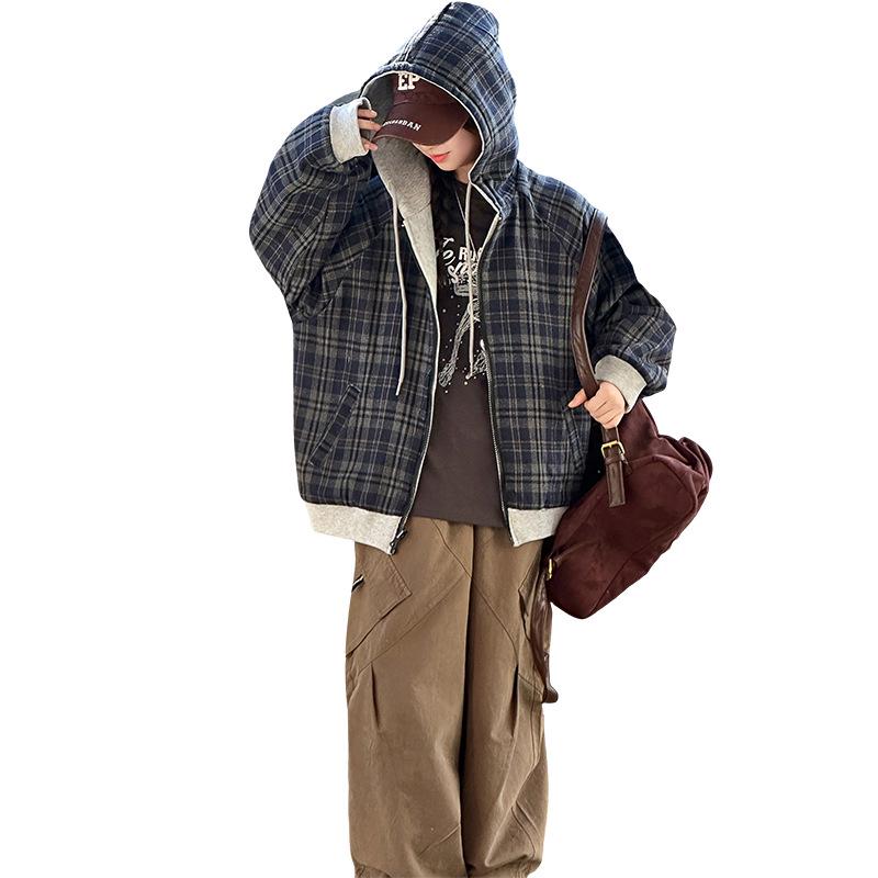Girls' Reversible Jacket: Spring & Autumn 2025 Hooded Sweatshirt for Medium & Large Children