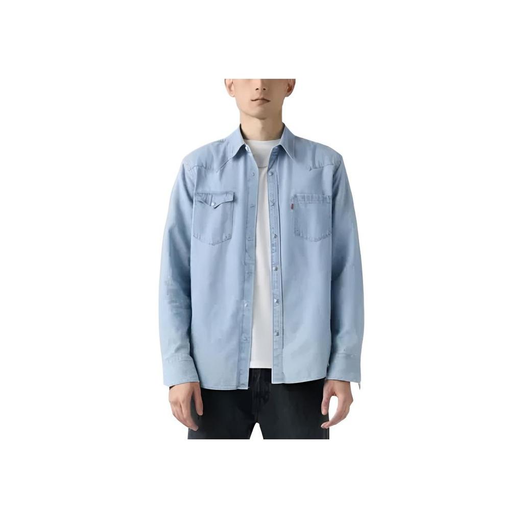 Levis Casual Comfortable Simple French Denim Long Sleeve Shirt Men Shirts 004KH-0000