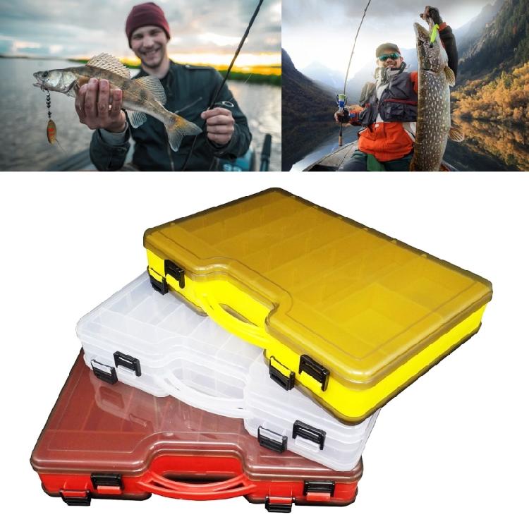 Double Sided Fishing Tackle Box Plastic Fishing Lures Baits Box Easy to Use