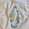 Bear Bead Phone Chain Cute Charms Keychain Wristband Strap Girl Woman Cellphone Flower Lanyard