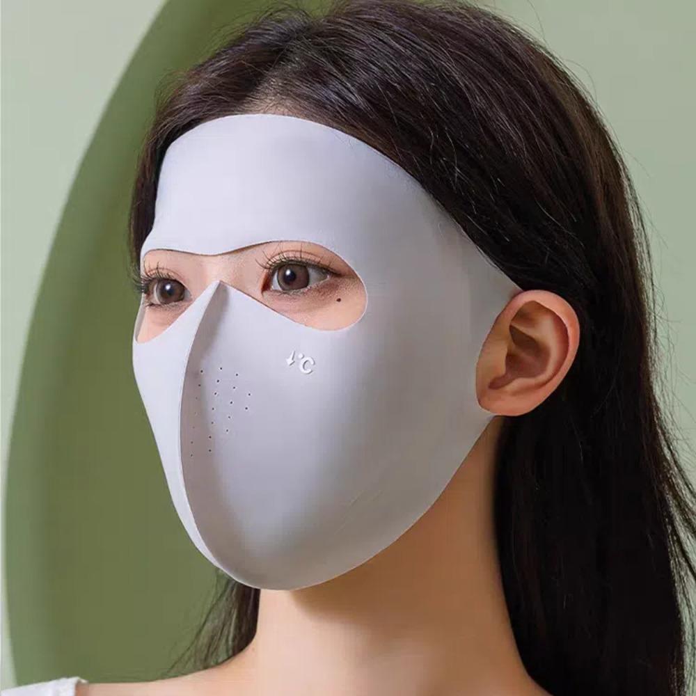 Traceless Ice Silk Face Clothing Polyester UV Protection Mask UPF50+ Sunscreen Mask  Boys