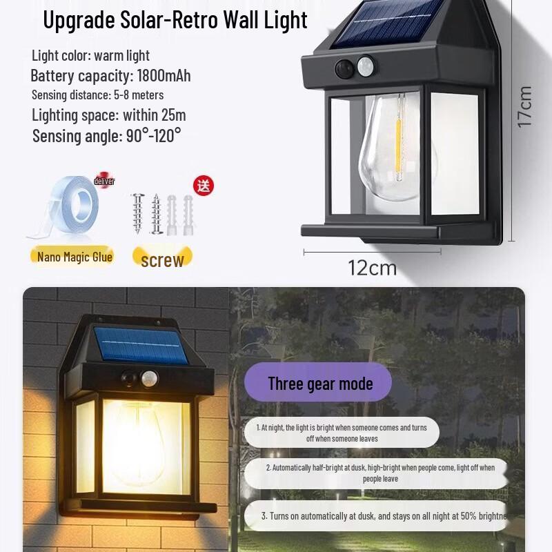 Dream Bubble Solar Motion Sensor Outdoor Wall Light