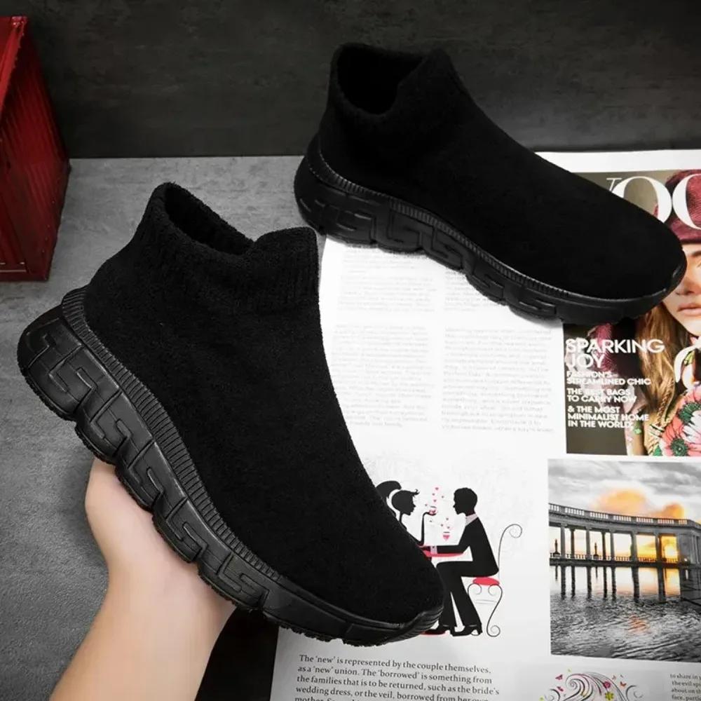 Womens Sneakers Casual Shoes New Slip-On High Tops Women Sneakers Brand Fashion Breathable Men City Leisure Sock Shoes Female
