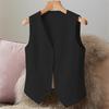 Women's  V‑Neck Button Down Suit Vest Sleeveless Tailored Waistcoat with Pockets for Office Casual Wear