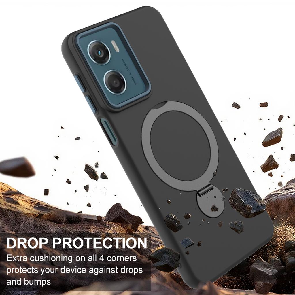 Für Motorola Moto G06 Power 4G/Motorola Moto G06 4G Magnetische Hülle mit drehbarem Ringständer TPU + PC Rückseite