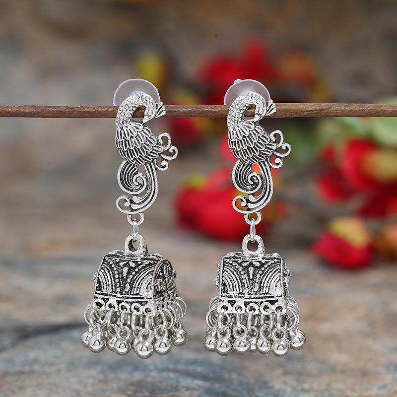 Vintage Indische Thailändische Vogel Laterne Quasten Ohrringe Temperamentvolle Weibliche Persönlichkeit Vielseitige Ohrringe Feiertags Ohrschmuck
