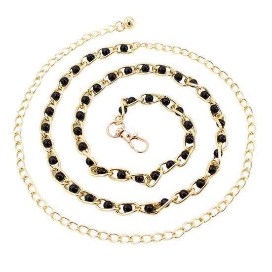 Pásek na šaty s barevnými perličkami pro ženy Dívky Bohémská móda Kovový háček Pásek s řetízkem Body Chain Party doplněk