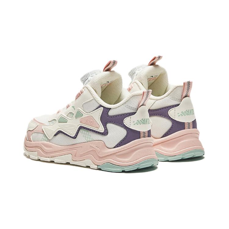 Anta Kids Sports Comfortable Non-Slip Wear-Resistant Low-Top Casual Shoes Kids Casual Shoes Pink White A22439915-1