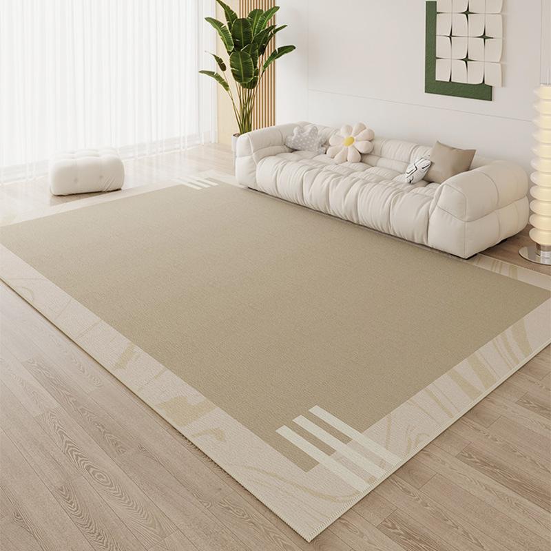 Contemporary Area Rugs Curved Lines Design Neutral Color Palette Modern Living Room Carpets for Home Decor
