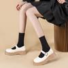 Mary Jane women's shoes 2025 new summer British small leather shoes round head one-word buckle belt thick sole shallow mouth single shoes children