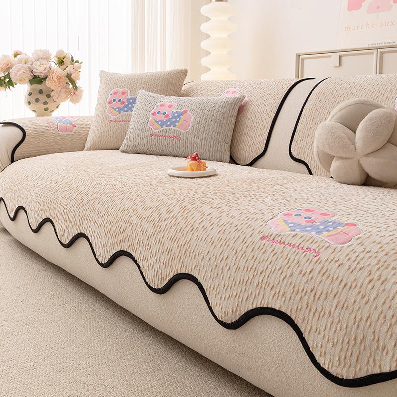 Cartoon Special-shaped Sofa Cushion Universal In All Seasons 2025 New High-end Seat Cushion One-piece Non-slip Straight-row Cover Cloth Towel