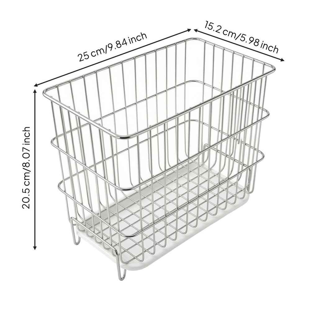 Rectangular Wire Basket with Raised Feet Breathable OpenWire Kitchen Organizer Ventilated for