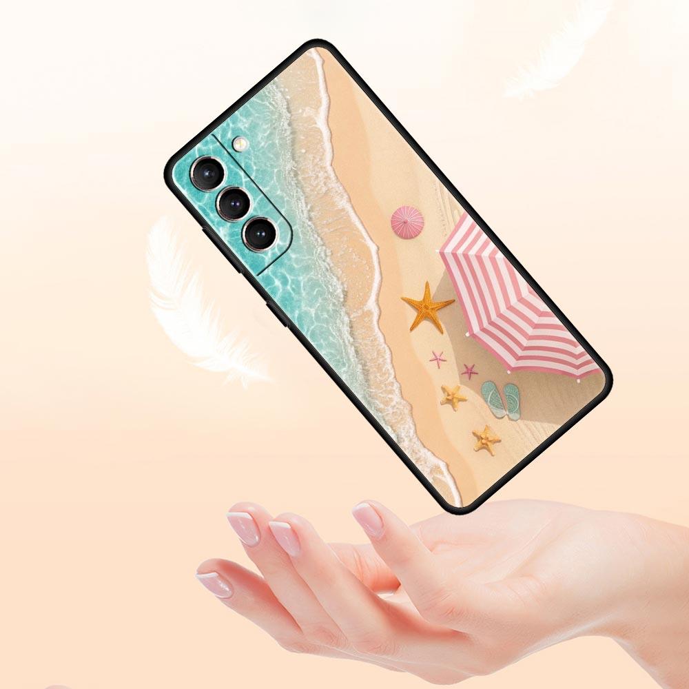 Summer Beach Phone Case for Samsung Galaxy S26 S25 S24 S23 S22 S20 S21 FE Ultra S25 Edge Plus 5G Soft TPU Cover Fundas Capas Bag