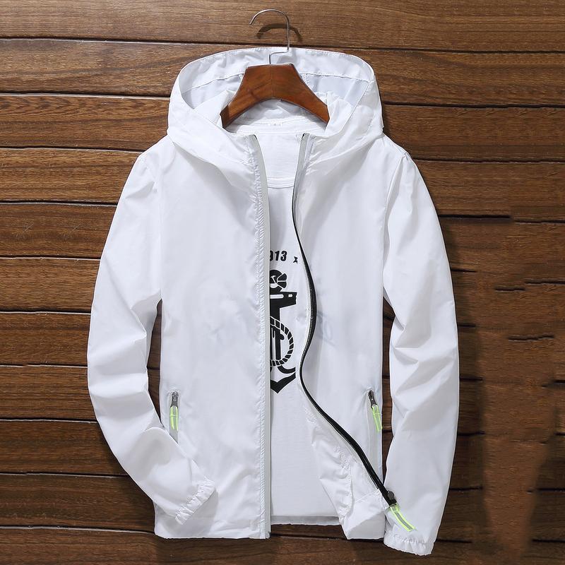 

Летнее светоотражающее солнцезащитное быстросохнущее пальто для мужчин большого размера 3XL белый