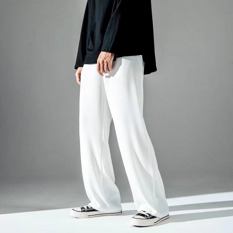 

Pants Men s Summer Thin Loose Trendy Brand Ice Silk Wide-leg Pants Trendy Versatile Trousers 4XL білий