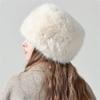 Women's Fur Warm Snow Skiing Hat, Winter Fluffy Thick Outdoor Hat, Windproof Ear Protection Warm Hat.