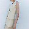 Zbzr Spring New Women clothes Button Knit vest Vest High Waist Skirt 4192003 4192016