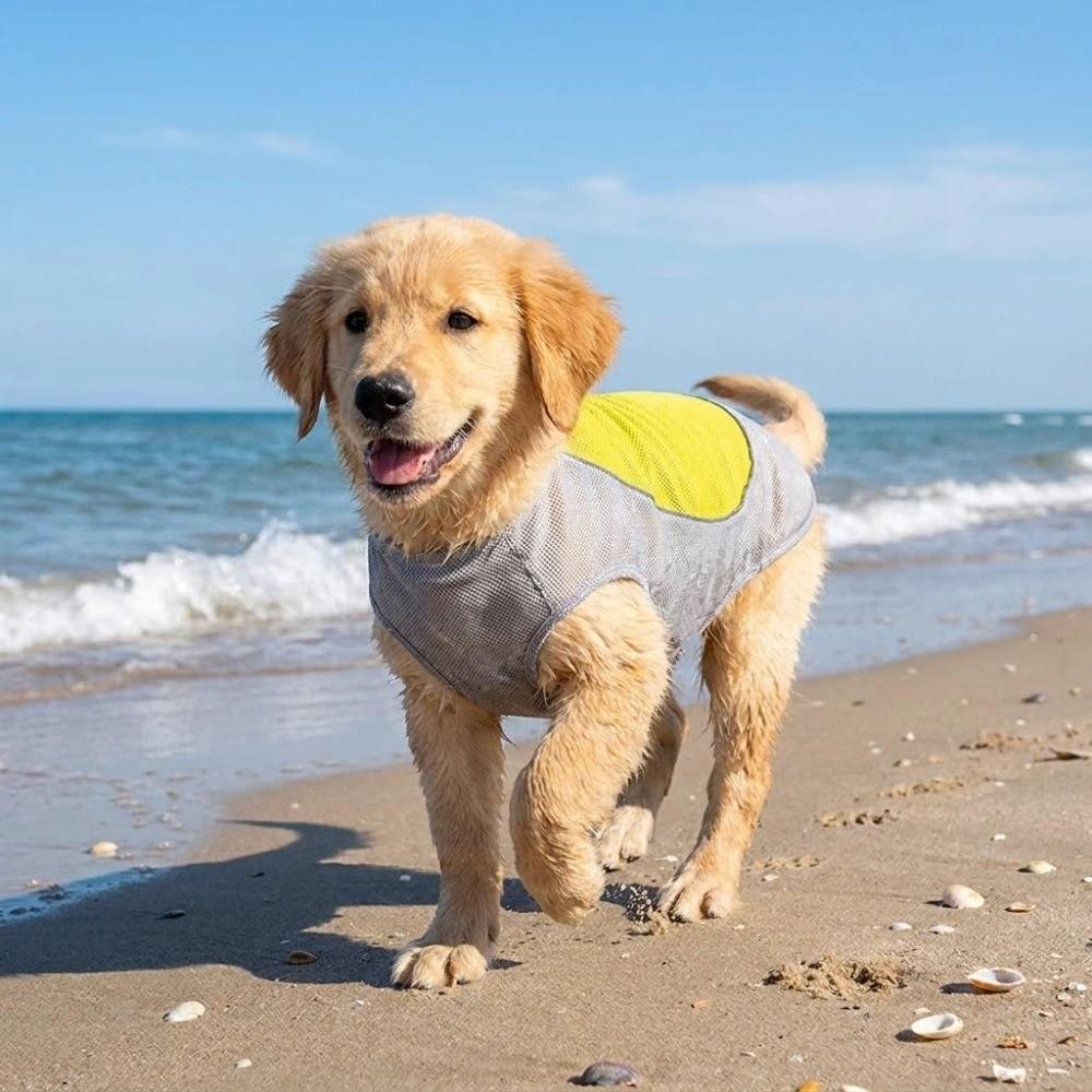 Breathable Mesh Pet Cooling Shirt Ice-Silk Pet Cool Clothes Dog Cooling Ice Vest Beach Travel