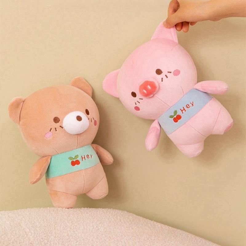 Kawaii Pig Elephant Bear Plush Toys Soft Stuffed Animal Baby Dolls Plush Birthday Gift For Kids Girls Home Decor Party Supply
