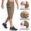 KEFITEVD Men's Outdoor Pants, Hiking, Fishing, and Cycling Shorts, Military Style, Stretch, Khaki, Size 2XL