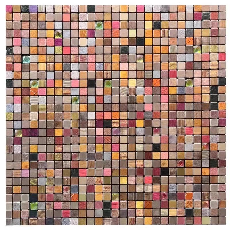 3D European Smooth Metal Mosaic Wall Sticker Self-adhesive Tile Kitchen Bathroom Bar Living Room TV Background Wall Decor Stick