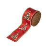 1PC Small Tree Pattern Festive Ribbon Embroidered Christmas Satin Ribbon 5mx5cm