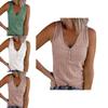 Stylish Women's Sleeveless Vest With V Neck And Ribbed Design For Summer Comfort