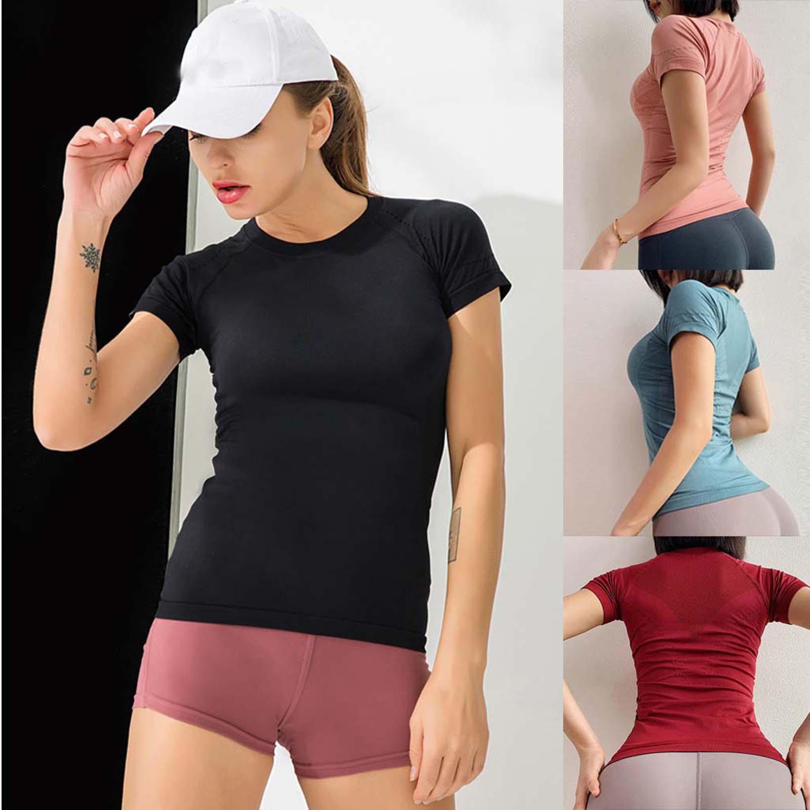 

Женская быстросохнущая беговая футболка Женские спортивные колготки с короткими рукавами Xianthin Сексуальный костюм для йоги