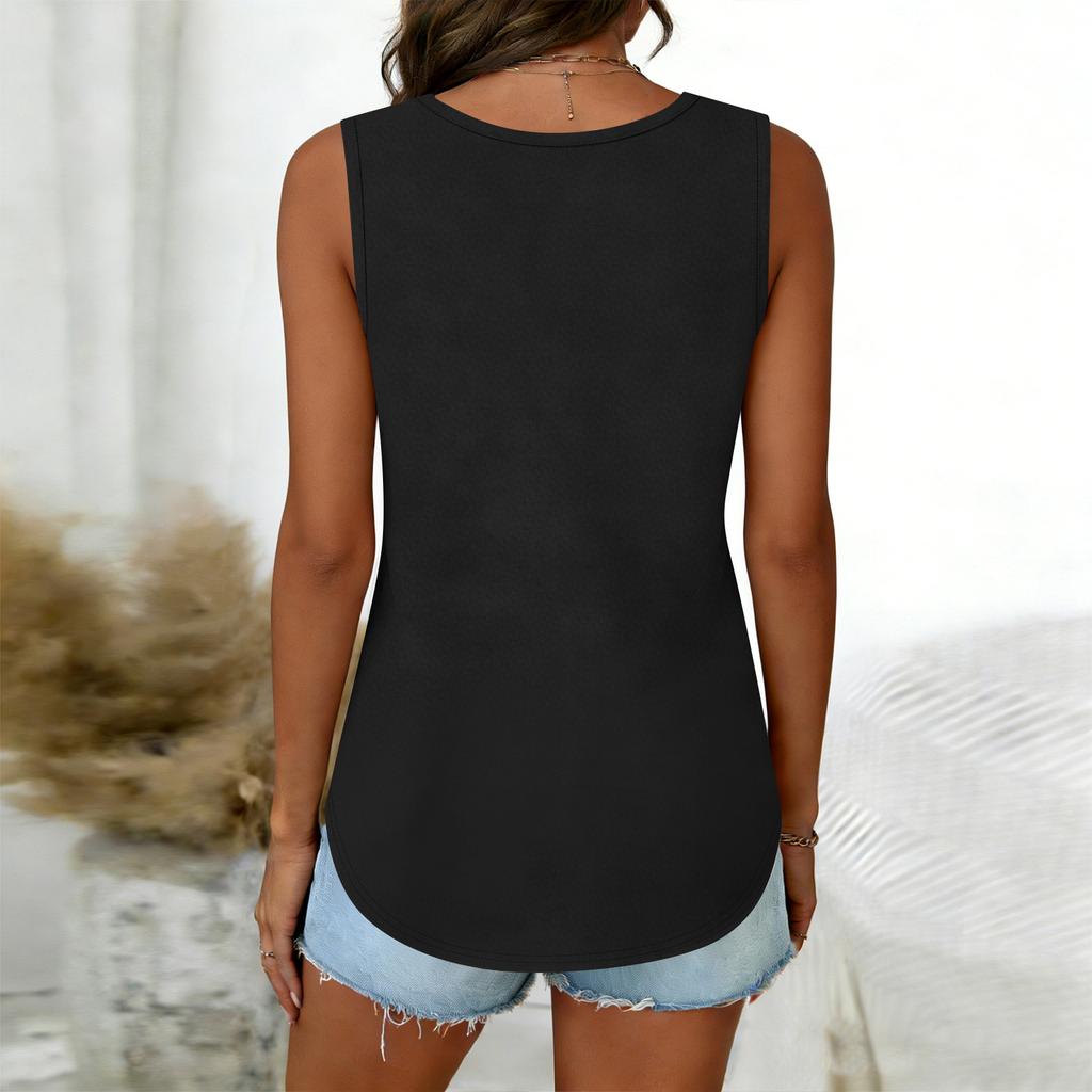 Sleeveless V Neck Button Down Blouse for Women with Pleated Front Design Casual Loose Fit Lightweight Top