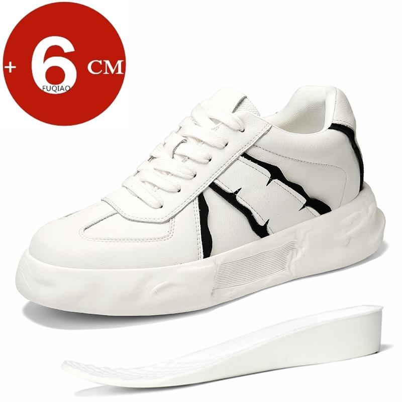 Fashion 6CM Elevator Shoes for Men Genuine Leather Fashion Lift Sports Comfortable Breathable Chunky Super Thick Platform Sneakers