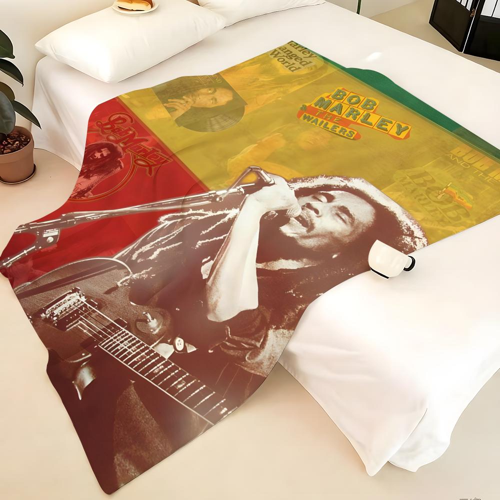 Musik B-Bob M-Marley Überwurf Flanelldecke, Weich Warm, Langlebig & Waschbar niedlich Cool