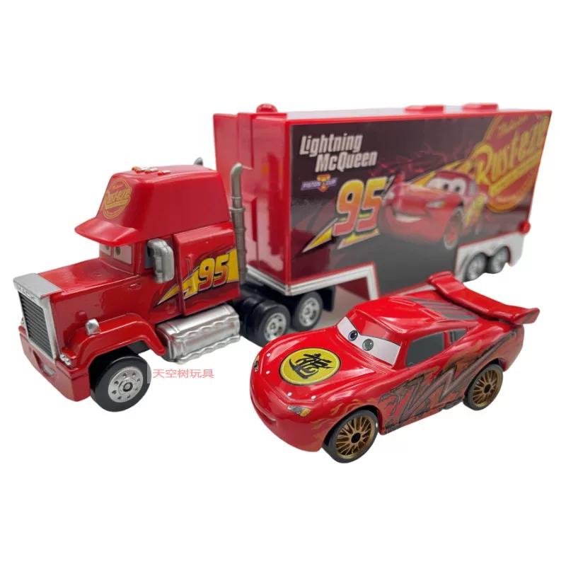 TAKAR TOMY Disney Pixar Autos Mack LKW Legierung Druckguss Ladeanhänger Spielzeug Lightning McQueen Rusteze Sammlerauto Modell Für Kinder