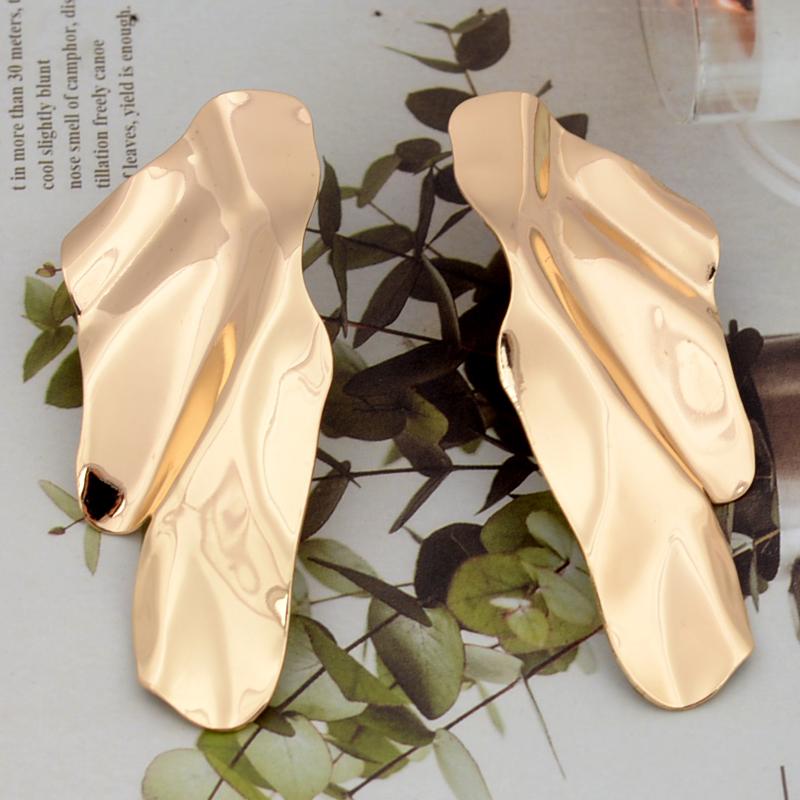 Trendy Big Long Statement Earrings for Women European Exaggerate Irregularity Geometric Metal Drop Earring Party Vintage Jewelry