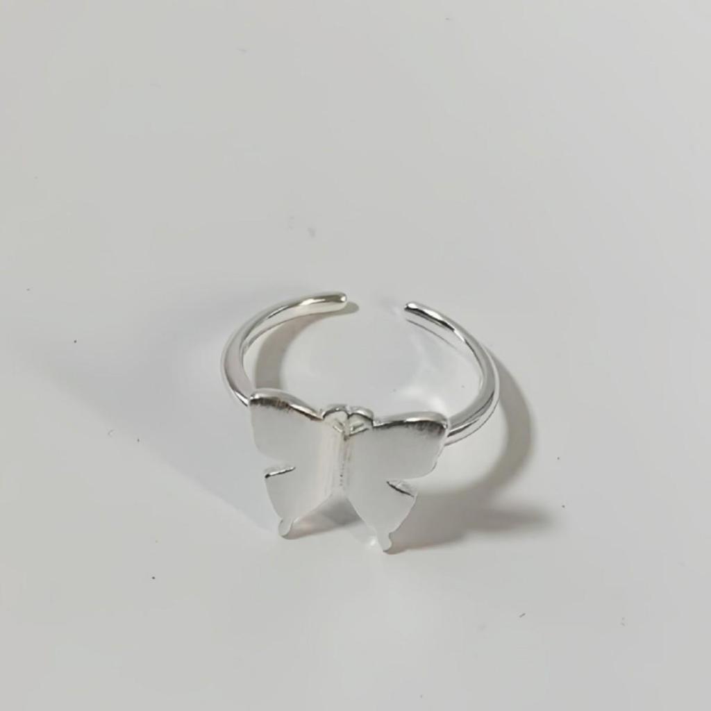 Creative Forest Brushed Butterfly Ring - Korean Fashionable Sweet Adjustable Ring