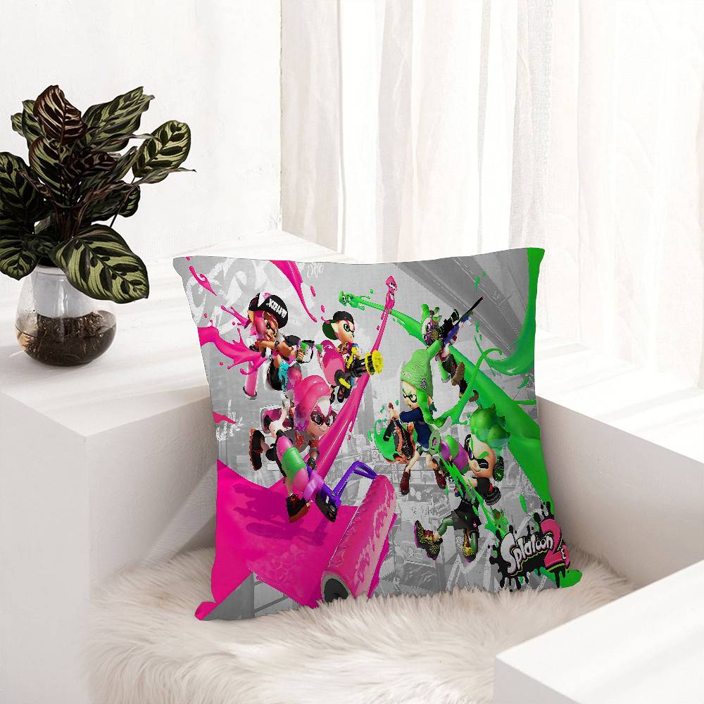Game S-Splatoon Pillow Anime Pillow Sofa Bed Head Pillow Cover Cushion Cover 45x45 Cm Fashion