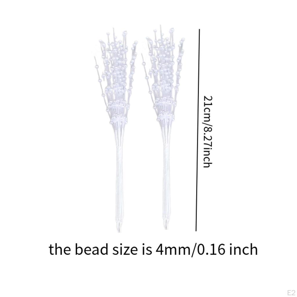 50 Pieces Artificial Glitter Berries Stem Ornaments Beaded Branches for Wedding Holiday Theme Park