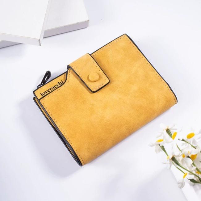 High Quality Women Wallet Revival Short Nubuck Leather Wallets for Female Three Fold Fashion Zipper Hasp Coin Purse Holders