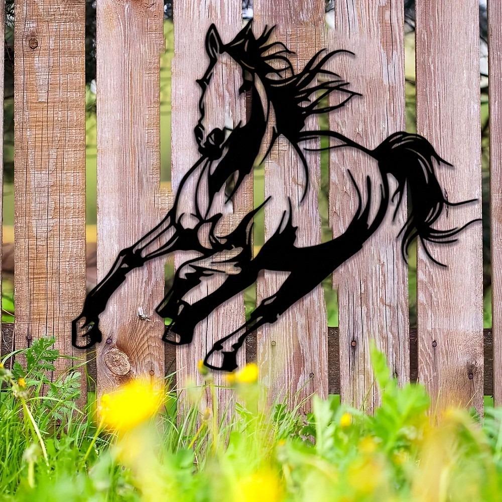 Equine Metal Wall Art Horse Decor Home Office Indoor Outdoor Metal Wall Hanging Horizontal Design Gift for Horse Lovers