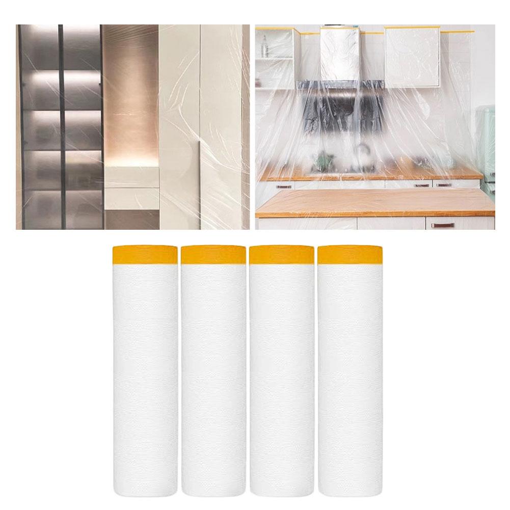 4Pcs 2.7x20M Dust Cover Decoration Transparent Dust Cover Cloth Protective Film For Cabinets Refrigerators Room Dust Cover China Mainland