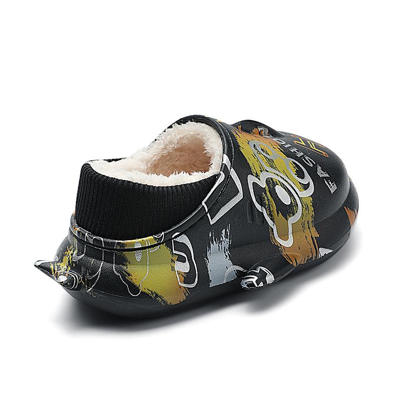 Zimní dětská nadměrná velikost Módní teplé bavlněné boty s tlustou podrážkou Pantofle pro domácí vnitřní a venkovní bavlněné pantofle 24-35
