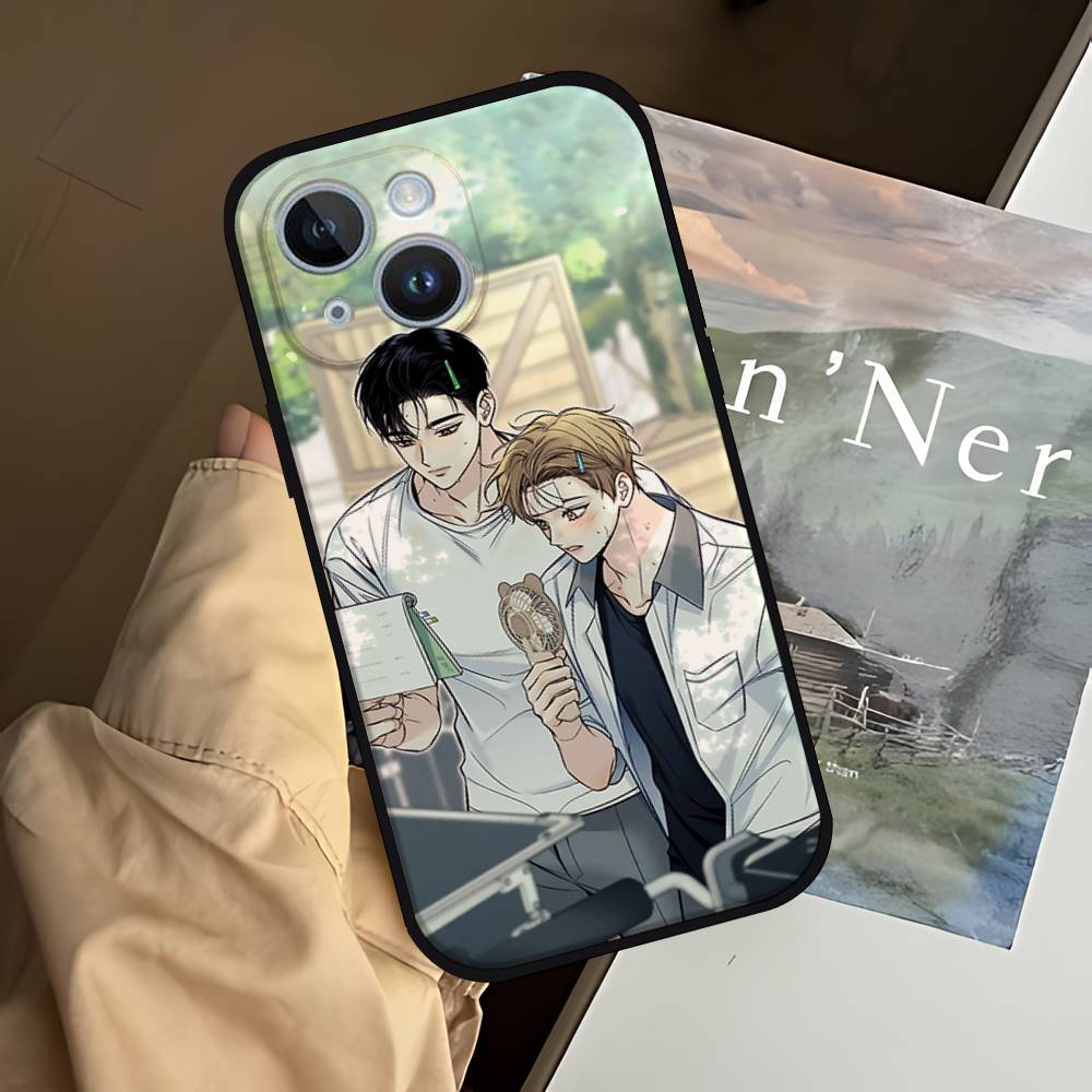Korean Comics Summer Black Phone Case That Fits For IPhone 17,16,15,11,13,14 Pro Max,Plus,X,Xr,Xs Max,13Mini
