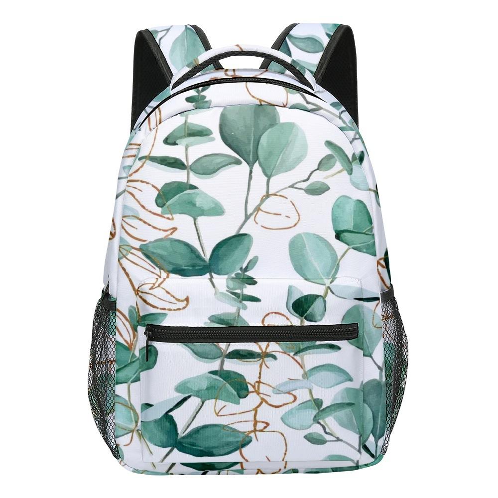 Cartoon Novelty Kpop Youthful School Bags Unisex Leaves Travel Bags 3D Print Oxford Waterproof Notebook Shoulder Backpacks
