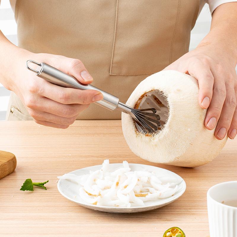Zestaw 3 szt. Otwieracz do skorup kokosa ze stali nierdzewnej Wielofunkcyjny otwieracz do skorup kokosa Ręczny tarka do kokosa Gadżety kuchenne
