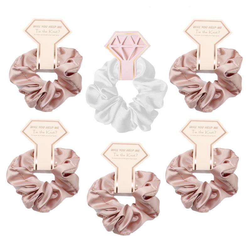 6/1pcs Bridesmaid Gift Hair Band Ties Bachelorette Party Favors Bridal Shower Wedding Souvenir Team Bride To Be Hen Party Supply