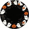 Halloween Round Table Cover Waterproof Oilproof Stretch Fitted Tablecloth Pumpkin Ghost Print Wipeable Table Protector Home Party Holiday Dining Decor