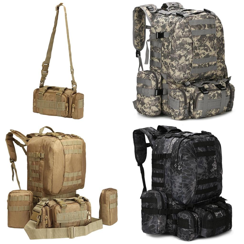 Large Capacity 65l Outdoor Military Tactical Sportbag With Multipockets And Breathable Padding Shoulder Straps