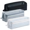Clear Mesh Pencil Case High Capacity Pencil Bag Marker Organizers Storage Pouches Travel Cosmetic Bag for Adult Student