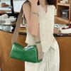 Korean-Style Women's Genuine Leather Crossbody Bag with Wide Strap - Streetwear Shoulder Bag 2026 Summer Square Pillow Bag
